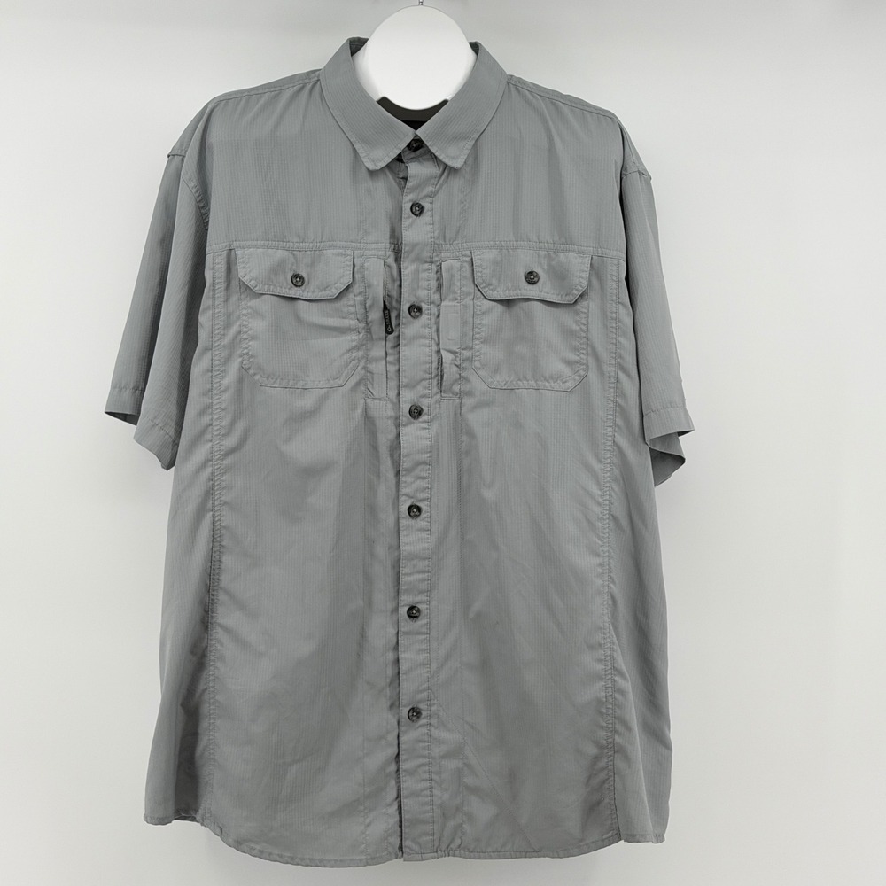 DRAKE Waterfowl Fishing Shirt Mens XL Vented Zip Pocket Camping
